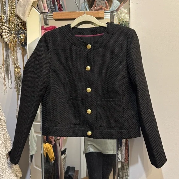 New J Crew Tweed Lady Jacket black - Picture 1 of 5
